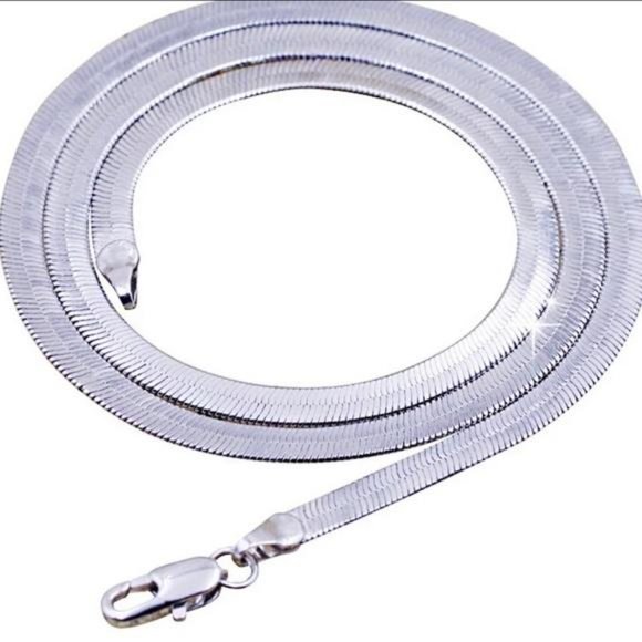 20”NEW 925 STERLING SILVER FLAT SNAKE NECKLACE, NICE NECKLACE, CUTE NECKLACE - Picture 2 of 7